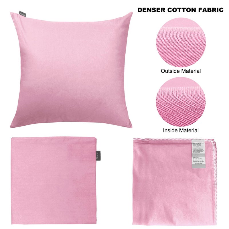 Thmyo 2 Pack 100% Cotton Solid Decorative Square Throw Pillow Covers Christmas DIY Throw Pillowcase Blank Sublimation Pillow Cases Heat Transfer Pillow Covers Cushion Covers(20x20 inch/50x50cm  Pink) - Image 5