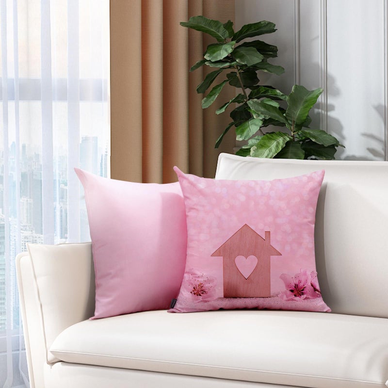 Thmyo 2 Pack 100% Cotton Solid Decorative Square Throw Pillow Covers Christmas DIY Throw Pillowcase Blank Sublimation Pillow Cases Heat Transfer Pillow Covers Cushion Covers(20x20 inch/50x50cm  Pink) - Image 2