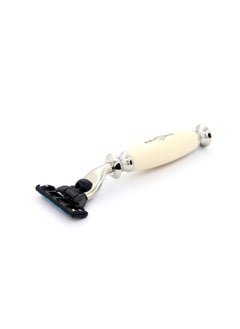 Edwin Jagger Edwin Jagger S81M587AMZ Imitation Ivory & Nickel Classic Shaving Set with Pure Badger Shaving Brush and Mach 3 Razor for Shaving Cream or Soap for Men  - Image 4