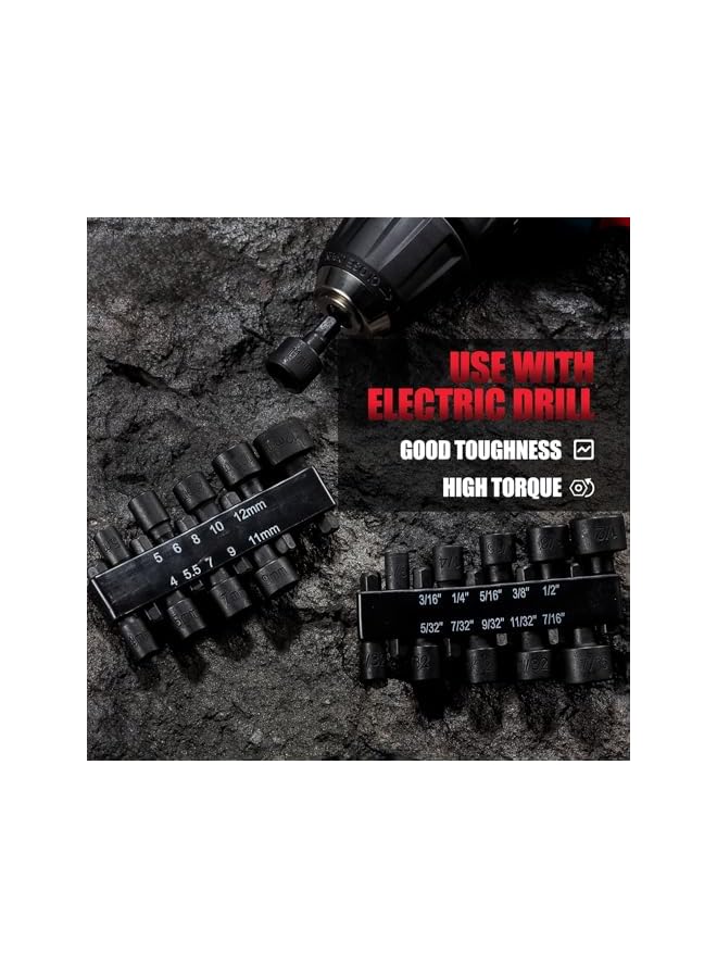 promass 20PCS Power Nut Driver Set for Impact Drill, 1/4” Hex Head Drill Bit Set, The best tool accessories - Image 4