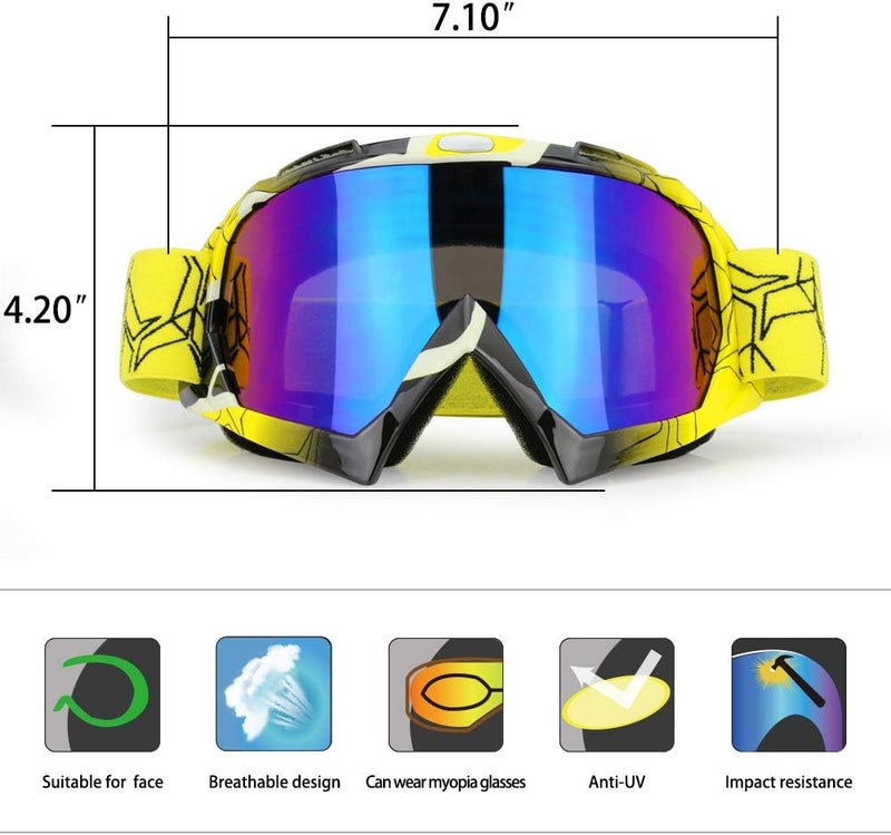 JAMIEWIN Motocross Goggles for ATV, Dirt Bike, Motorcycle, UTV & MX - Offroad Riding Goggles with Anti UV, Dustproof & Anti Fog Protection for Men, Women, Youth & Kids - Image 3