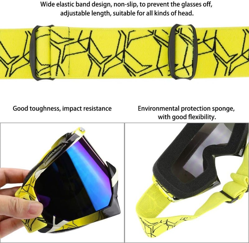 JAMIEWIN Motocross Goggles for ATV, Dirt Bike, Motorcycle, UTV & MX - Offroad Riding Goggles with Anti UV, Dustproof & Anti Fog Protection for Men, Women, Youth & Kids - Image 5