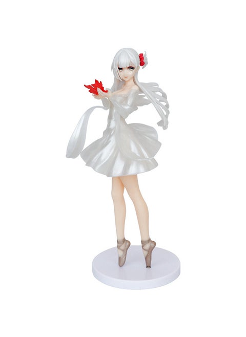 Blue Route Xianghe Hand-made Model Beautiful Girl Series GK Scattered Flower Dancing Crane Desktop Animation Tide Play Ornaments Wholesale-Color:Xianghe [color Box - About 24.5cm High]