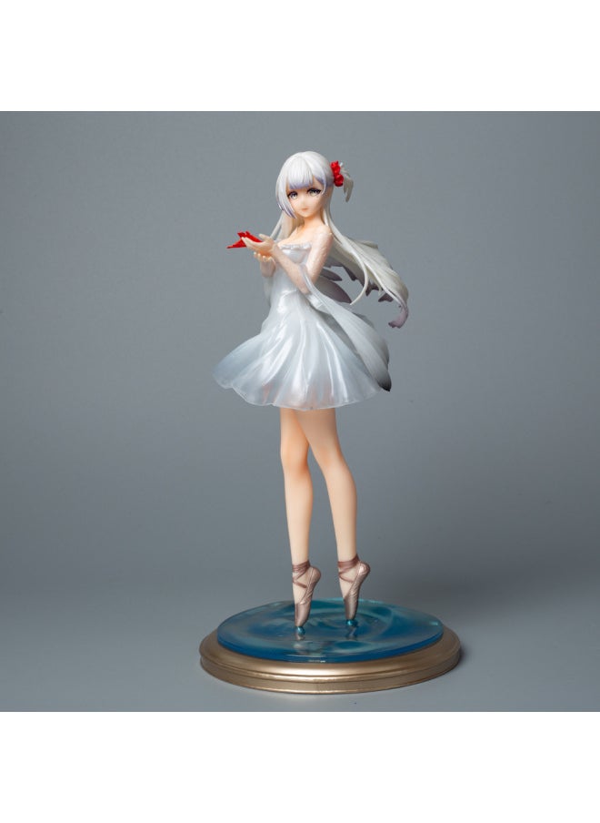 Blue Route Xianghe Hand-made Model Beautiful Girl Series GK Scattered Flower Dancing Crane Desktop Animation Tide Play Ornaments Wholesale-Color:Xianghe [color Box - About 24.5cm High]
