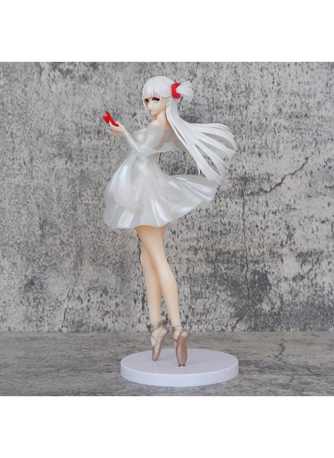 Blue Route Xianghe Hand-made Model Beautiful Girl Series GK Scattered Flower Dancing Crane Desktop Animation Tide Play Ornaments Wholesale-Color:Xianghe [color Box - About 24.5cm High]