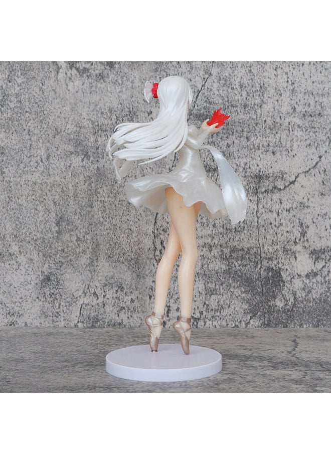 Blue Route Xianghe Hand-made Model Beautiful Girl Series GK Scattered Flower Dancing Crane Desktop Animation Tide Play Ornaments Wholesale-Color:Xianghe [color Box - About 24.5cm High]