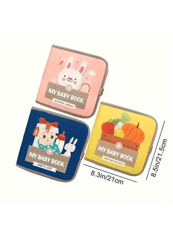 Soft Cloth Books For Babies Day Interactive Quiet Activity Toy With Fruits Vegetables Illustrations - Image 3