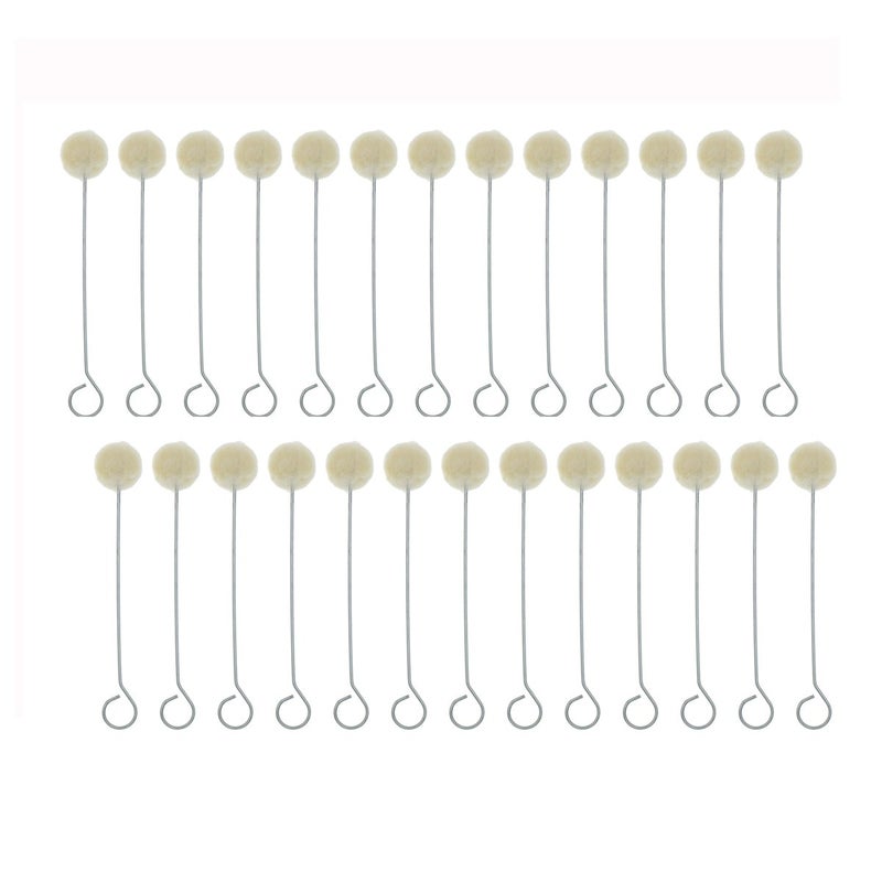 100 Pieces Wool Daubers Ball Brush Leather Dye Tool with Metal Handle for DIY Crafts Projects
