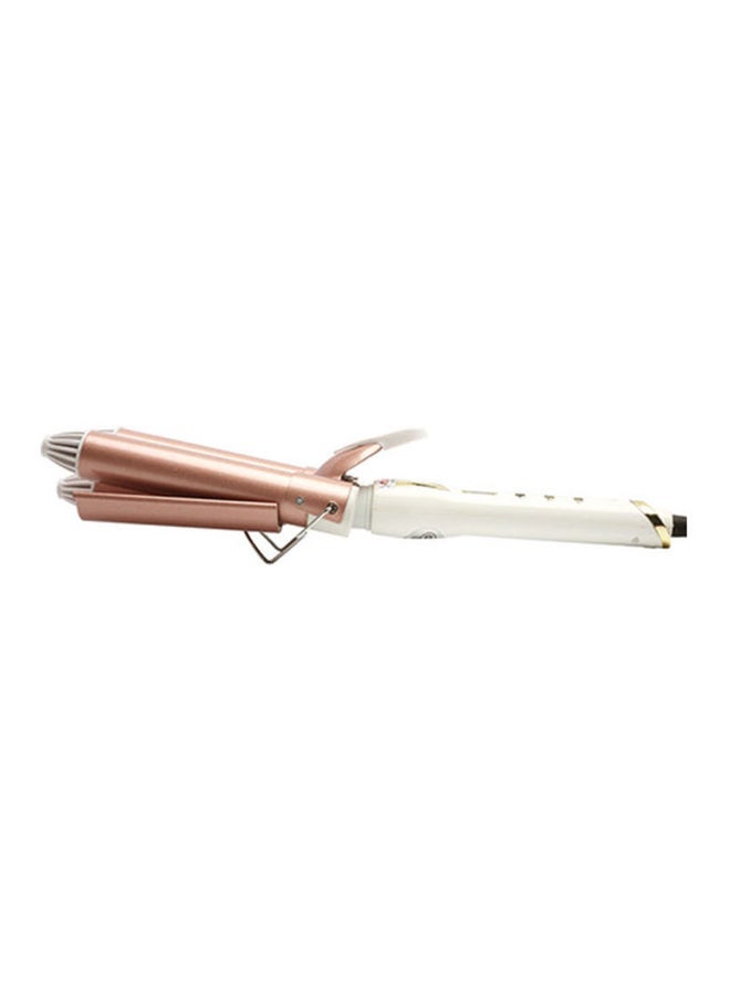 NIBEMINENT Egg Roll Water Corrugated Curling Iron Rose Gold/White 33.5x8.6cm - Image 2