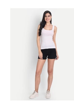 Aimly Aimly Women's Cotton Sleeveless White & Black Camisole Slip Spaghetti Pack of 2  - Image 5