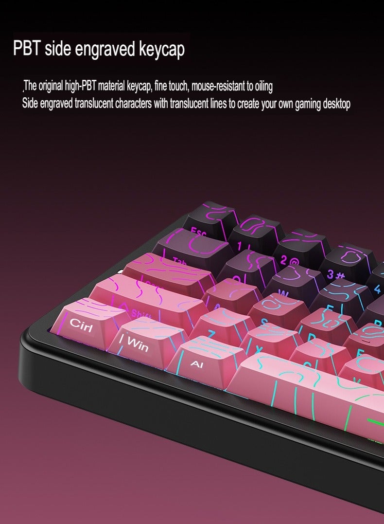 Magnetic Axis Mechanical Keyboard, Durable Portable Wired Customized Keyboard, Side Engraved Contour Line Gaming Keyboard For Laptop And Computer, (1pc, Moon White Contour)  - Image 3