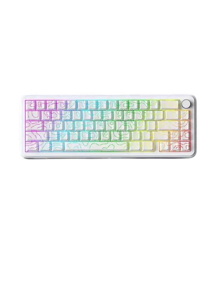 Magnetic Axis Mechanical Keyboard, Durable Portable Wired Customized Keyboard, Side Engraved Contour Line Gaming Keyboard For Laptop And Computer, (1pc, Moon White Contour)  - Image 1