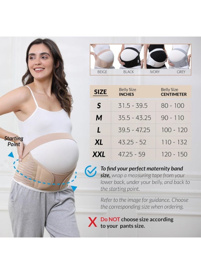 Kimaya Recommended Maternity Belt - Care Breathable Abdomen Support and Pelvic Support - Comfortable Belly Band for Pregnancy 3-in-1 Maternity Support Belt for Back Pain Relief, Premium Pregnancy Belt (Beige, XL) - Image 5