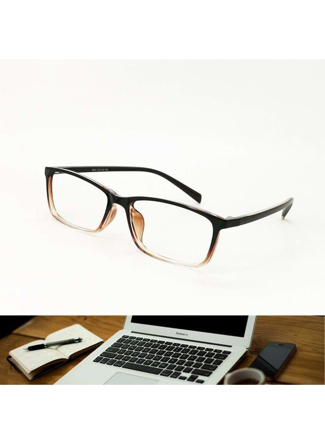 EyeYee Computer Reading Glasses Blue Light Blocking - Reader Eyeglasses Anti Glare Eye Strain Light Weight for Women Men (Gradient Brown, 0.00) - Image 2