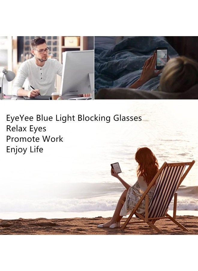 EyeYee Computer Reading Glasses Blue Light Blocking - Reader Eyeglasses Anti Glare Eye Strain Light Weight for Women Men (Gradient Brown, 0.00) - Image 4