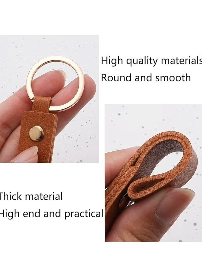 5 Pcs Leather Car Keychains - Stylish Key Holders for Men (Multicolor) - Image 2