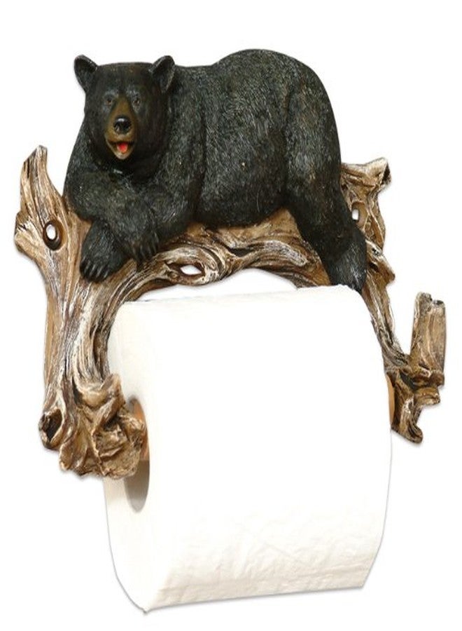 BLACK FOREST DECOR Relaxing Bear Toilet Paper Holder - Lodge Bathroom Accessory, Polyresin, Bathroom Hardware, 8" W x 3.75" D x 5.5" H - Image 2