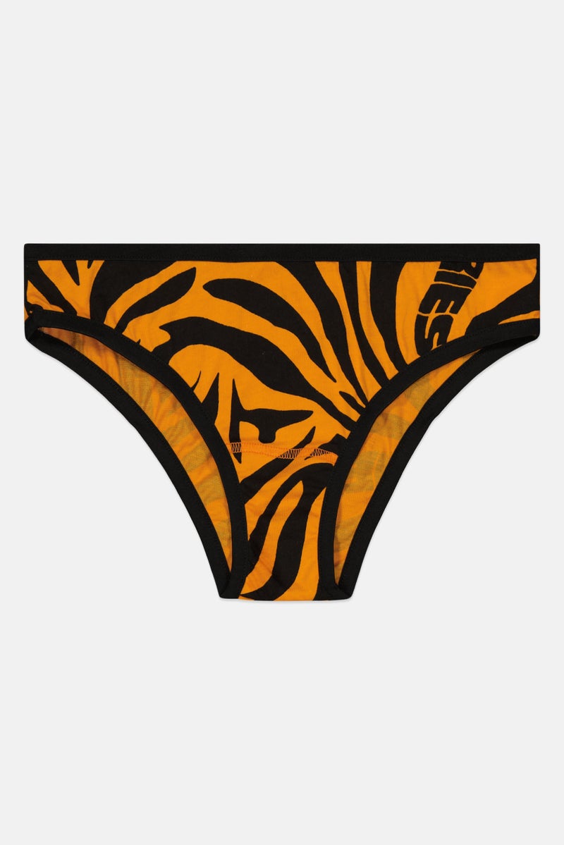 Aries Women Printed Pull On Panty, Black - Image 1