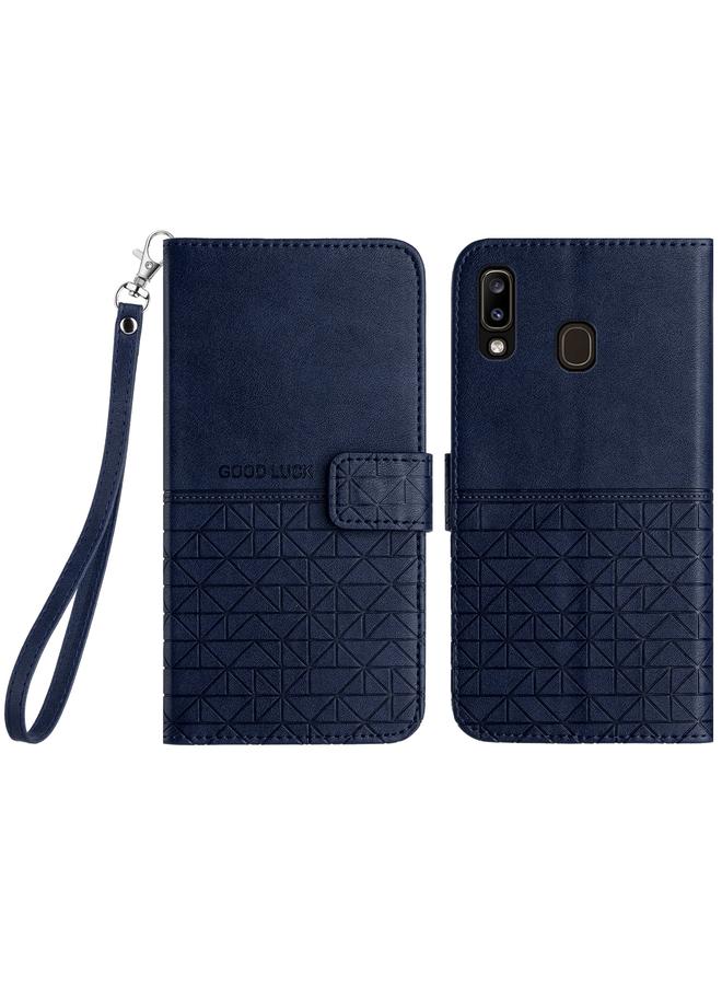 اس-توب جراب لهاتف Samsung Galaxy A40 مصنوع من الجلد بملمس معيني مع حبل تعليق - Image 1