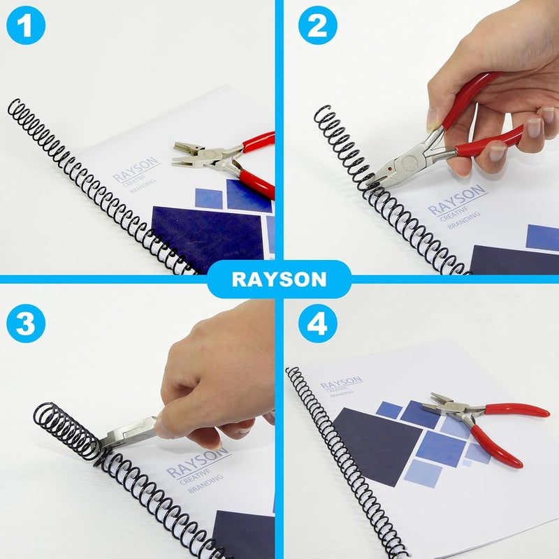 RAYSON Plastic Spiral Binding Coil, Mixed Sizes (5/16", 3/8", 1/2", 5/8", 3/4") 4:1 Pitch Black Coil Binding Spines for Business and Educational Purposes, Pack of 125 - Image 3