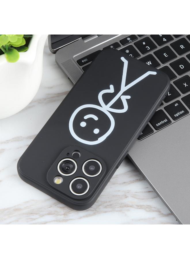 اس-توب جراب لهاتف iPhone 13 Pro Max من السيليكون السائل بنمط Stickman - Image 4