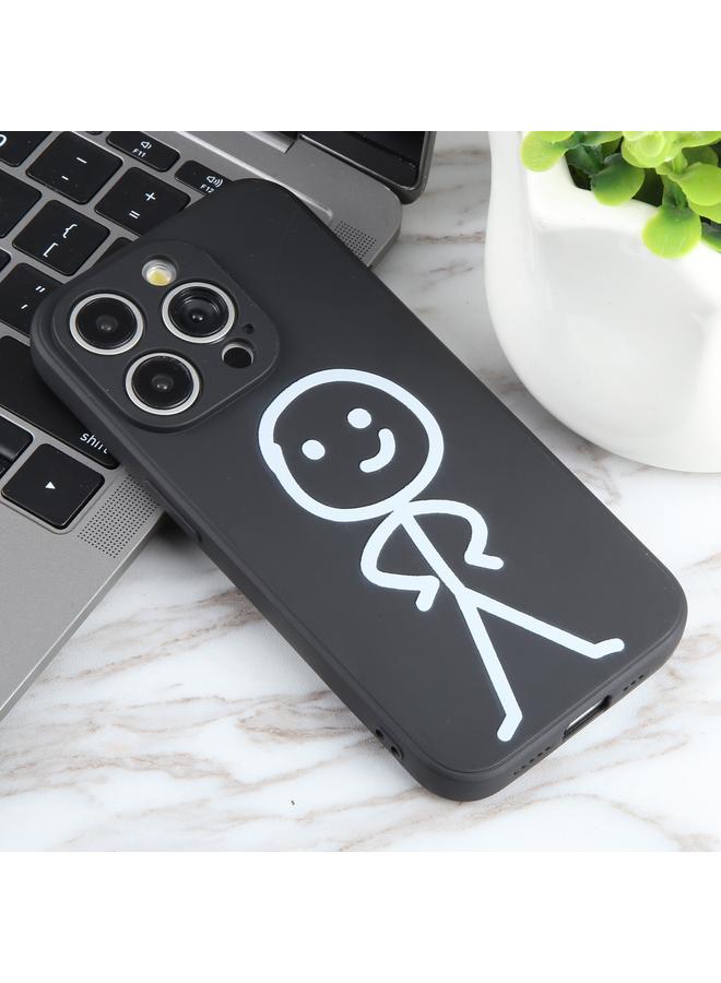 اس-توب جراب لهاتف iPhone 13 Pro Max من السيليكون السائل بنمط Stickman - Image 2