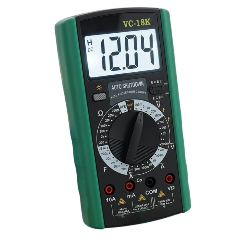 High Precision Digital Multimeter VC-18K AC DC Voltage Current Resistance Tester Voltmeter Ammeter Ohmmeter With LED Display Anti Burning Auto Shutdown For Automotive And Household Wiring - Image 2