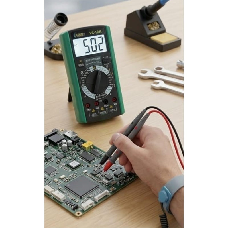High Precision Digital Multimeter VC-18K AC DC Voltage Current Resistance Tester Voltmeter Ammeter Ohmmeter With LED Display Anti Burning Auto Shutdown For Automotive And Household Wiring - Image 3