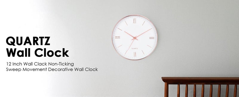 De'rons De’rons 12 Inches Non Ticking Silent Quartz Round Designer Plastic Wall Clock for Home Kitchen Bedroom Hall Living Room Office (DC-104RRF-White) - Image 5