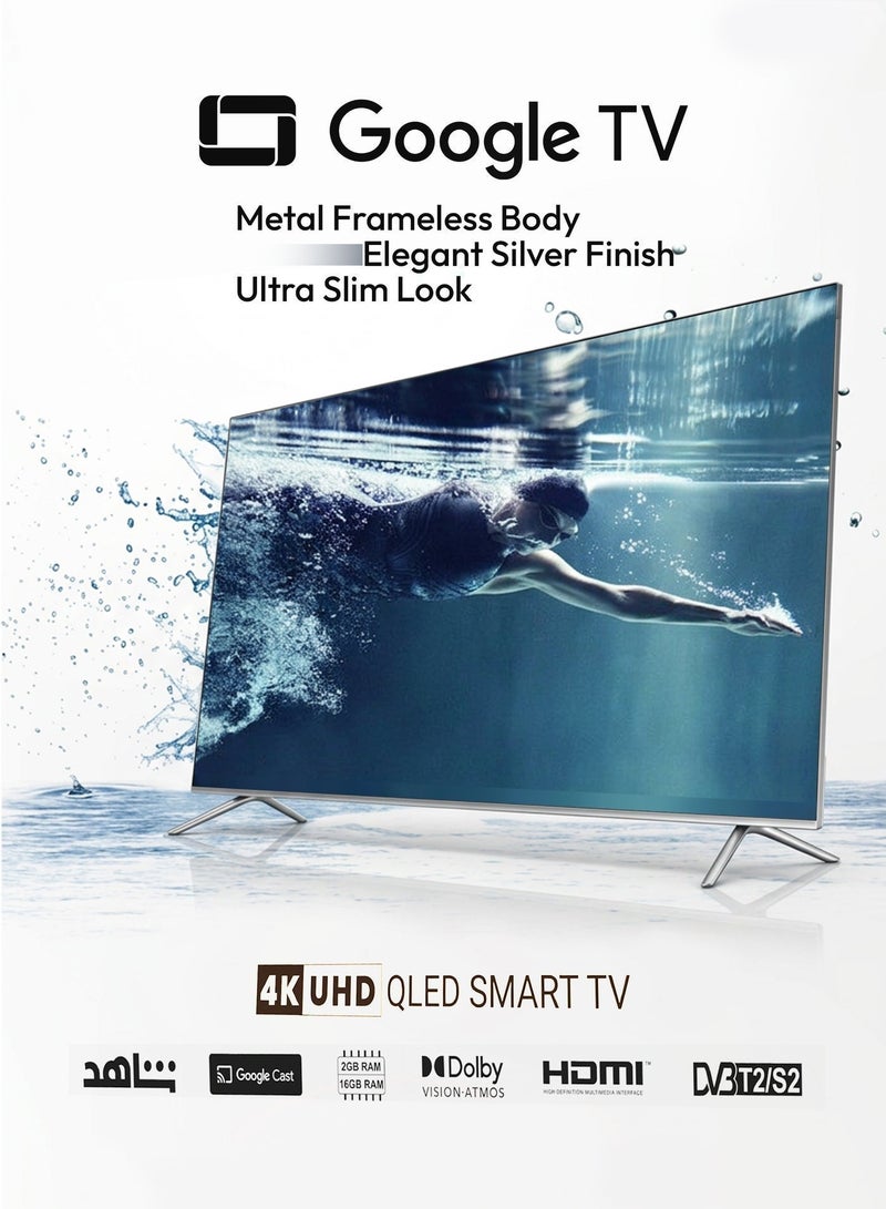 STARGOLD 85 Inch Google TV 4K UHD QLED Smart TV 85 Inch Television with Dolby Vision and Atmos Metal Frameless 85 Google TV 85 Inch Smart TV for Gaming 4K UHD HDR10 TV Google Play and Netflix 85 Inch TV High-End 85 TV with 2GB RAM 16GB Storage Slim 85 Inch Samsung Alternative Ultra Smooth 85 Inch LED TV - Image 4