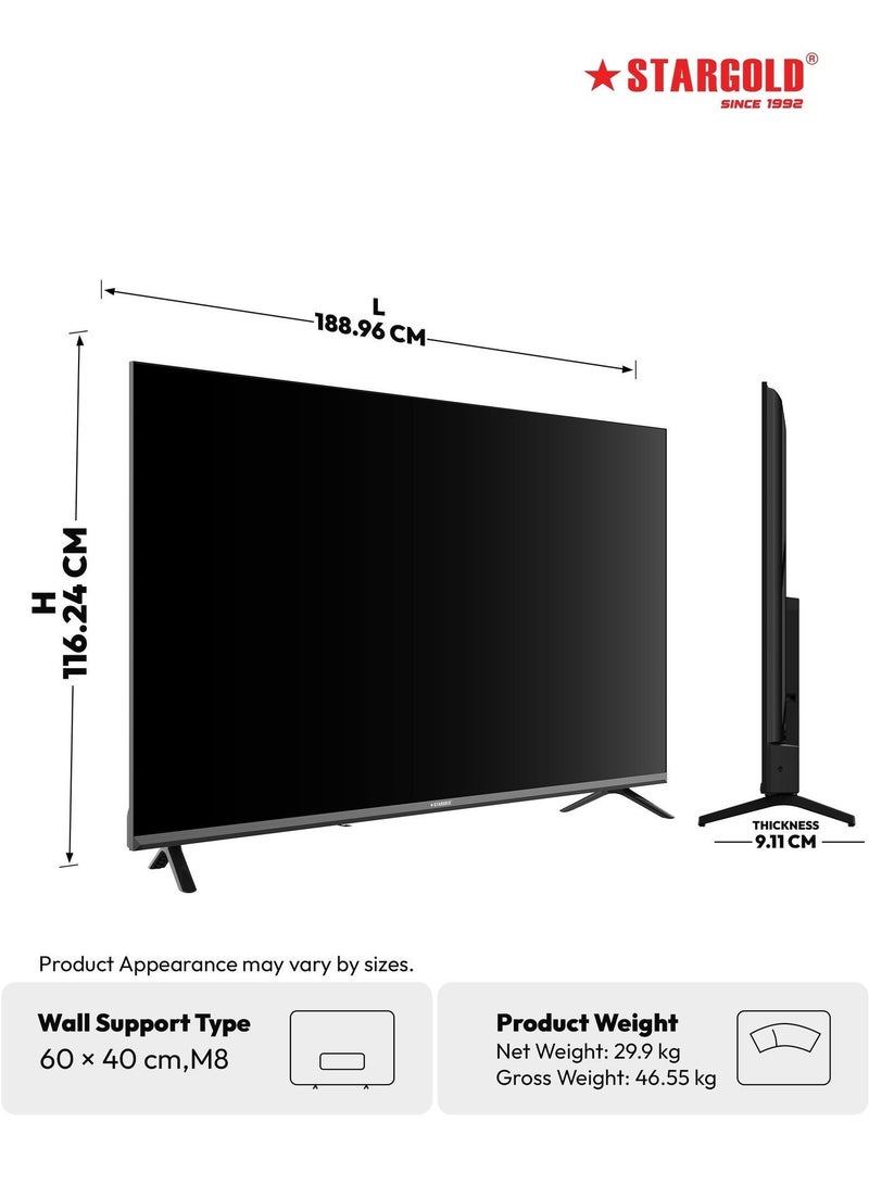 STARGOLD 85 Inch Google TV 4K UHD QLED Smart TV 85 Inch Television with Dolby Vision and Atmos Metal Frameless 85 Google TV 85 Inch Smart TV for Gaming 4K UHD HDR10 TV Google Play and Netflix 85 Inch TV High-End 85 TV with 2GB RAM 16GB Storage Slim 85 Inch Samsung Alternative Ultra Smooth 85 Inch LED TV - Image 2