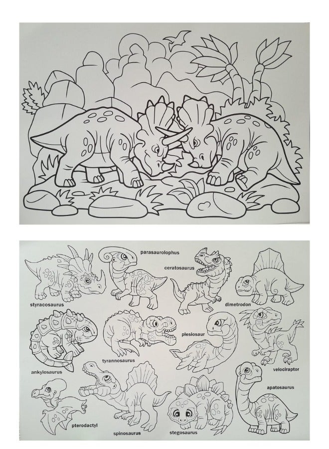 Generic 2 Giant Coloring Pages Giant Creatures (Dinosaurs) 50*34 cm - Image 1