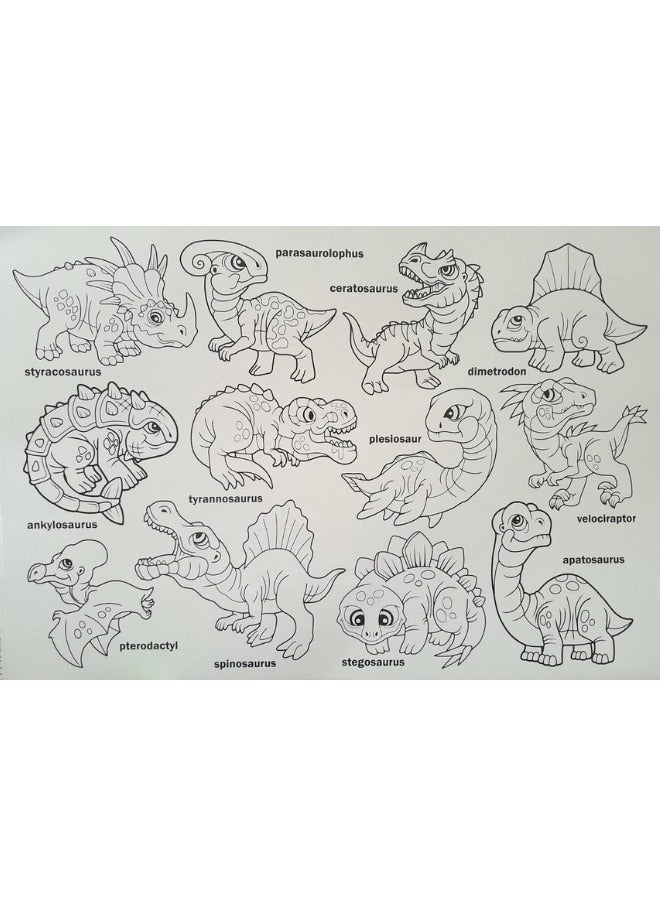Generic 2 Giant Coloring Pages Giant Creatures (Dinosaurs) 50*34 cm - Image 2