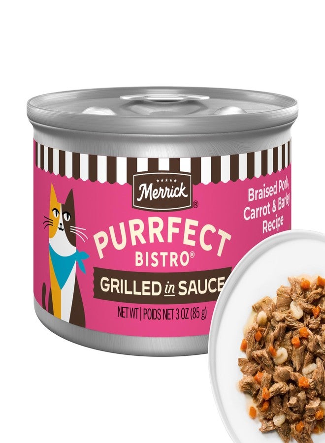 Merrick Purrfect Bistro Braised Pork, Carrot and Barley Recipe Grilled Wet Cat Food in Gravy, Delicious Premium Ingredient High Protein Cat Food - (Pack of 24) 3 oz. Cans - Image 1