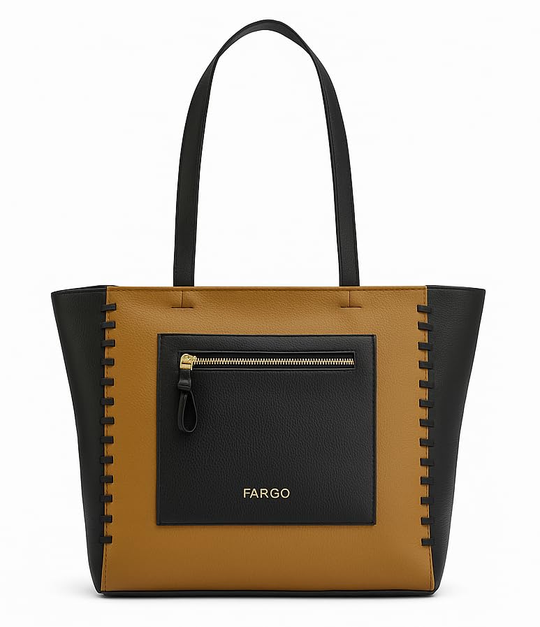 Fargo Clara Tan Tote Bag for Women | Large Vegan Leather Handbag with RFID Pockets, Smooth Zip Closure, Premium Look | Stylish College, Office, Travel Tote | Made in India - Image 1