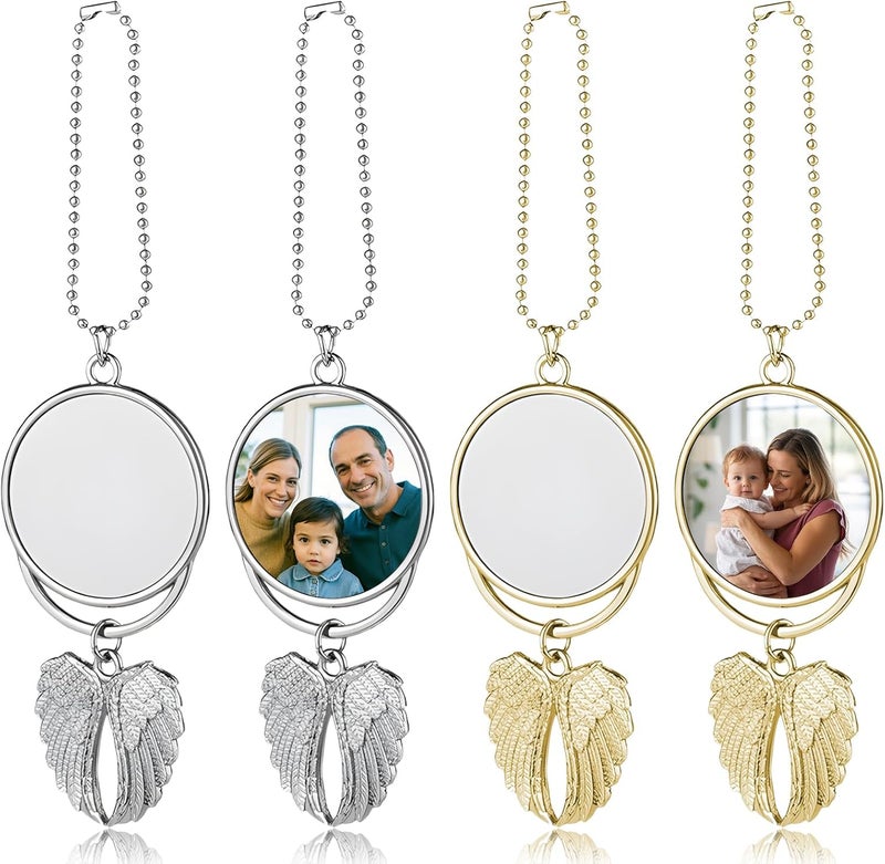 MaehSab 4 Pcs Angel Wings Memorial Keychain Blanks for Sublimation DIY Craft - Image 1