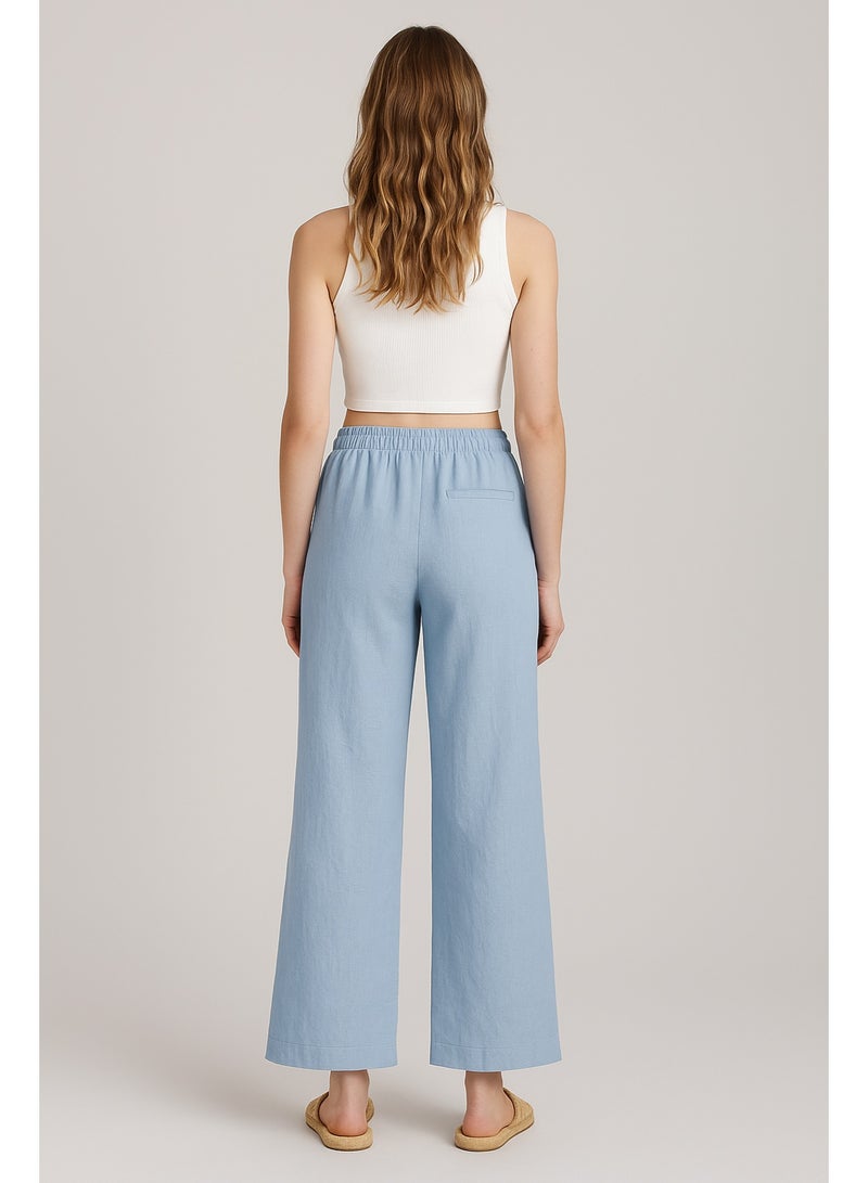 Soft Steps Soft Steps Linen Pants Baby Blue Size 2XL  - Image 2