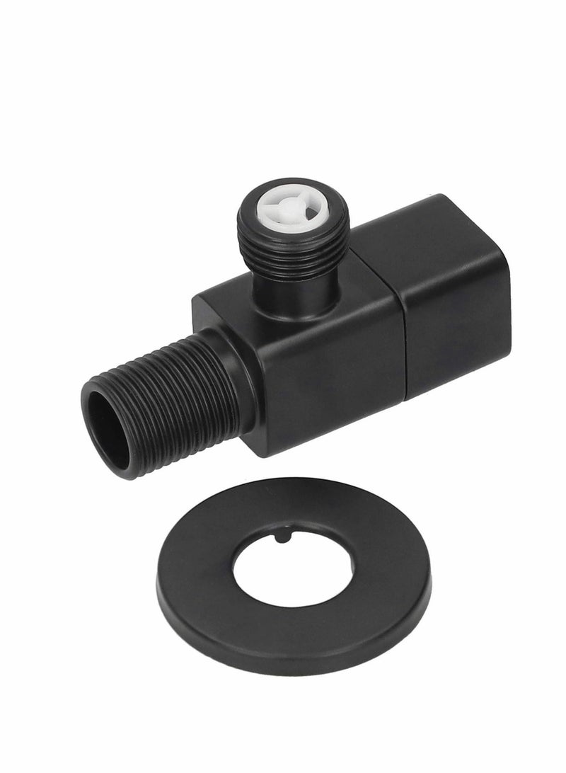 Excefore Valve Mixer Water Stop G1/2 Angle Bathroom Toilet Washbasin Accessory Black for Home Office - Image 1
