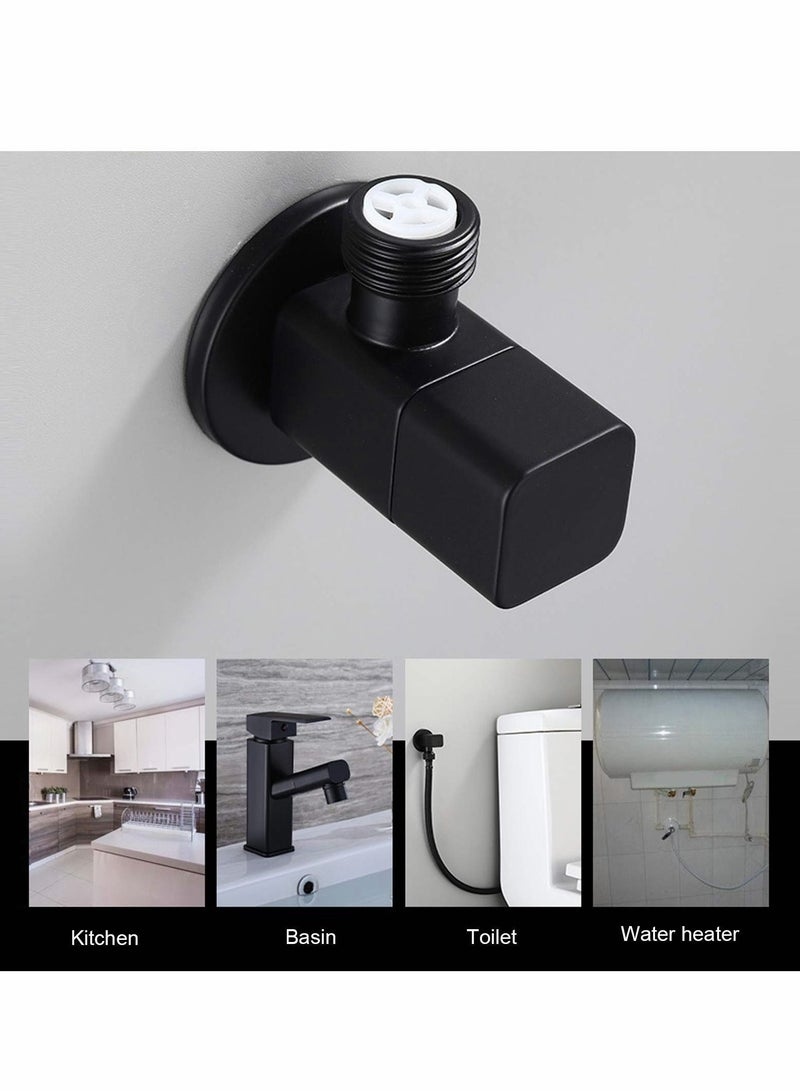 Excefore Valve Mixer Water Stop G1/2 Angle Bathroom Toilet Washbasin Accessory Black for Home Office - Image 4