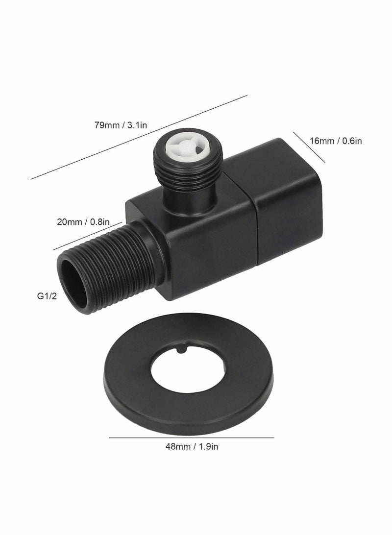 Excefore Valve Mixer Water Stop G1/2 Angle Bathroom Toilet Washbasin Accessory Black for Home Office - Image 3