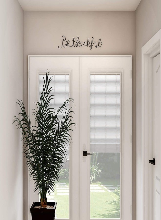 لافيش هوم لوحة معدنية فاخرة من Lavish Home، تحمل عبارة "ممتن" مكتوبة بخط أنيق، قطعة فنية ثلاثية الأبعاد لتزيين المنزل، مثالية للطراز الريفي الحديث أو الطراز الريفي الكلاسيكي، طولها 25 بوصة، لونها أسود. - Image 4