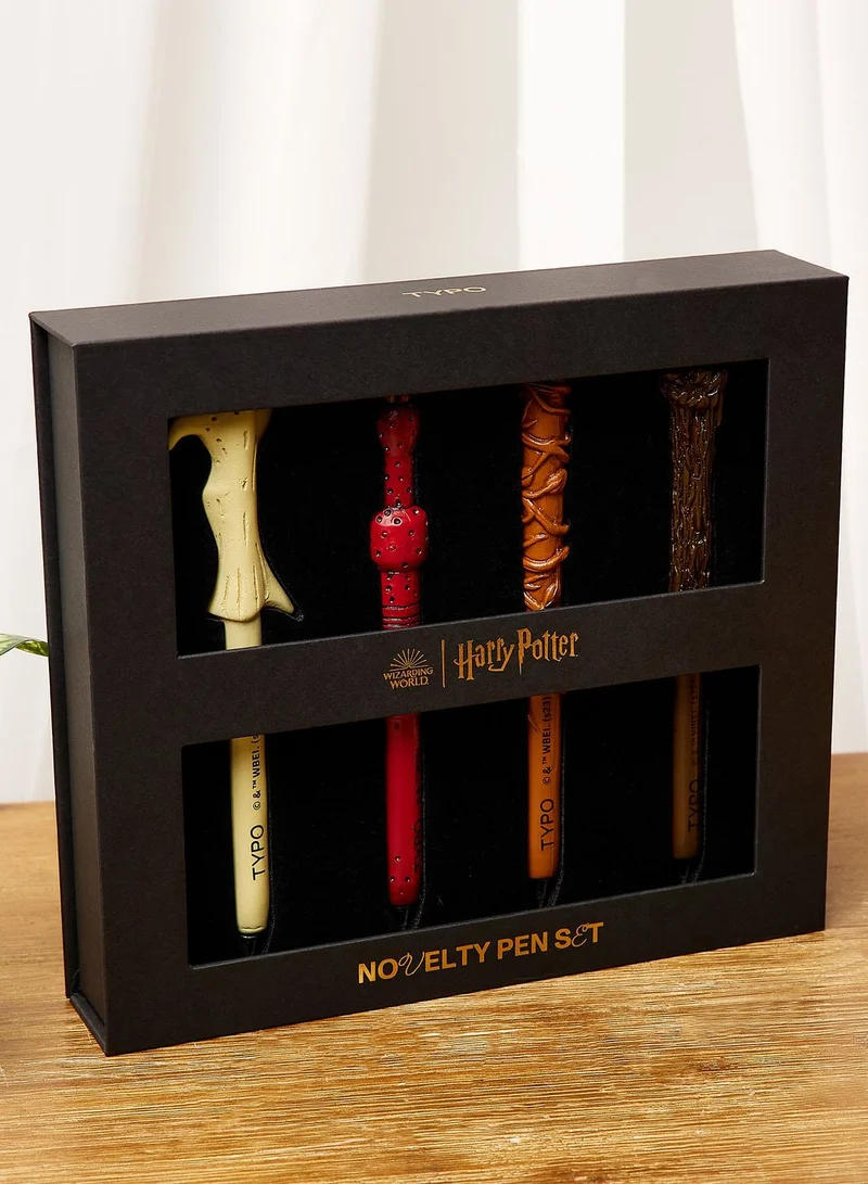 Typo Novelty Multicolor Pen Set, Four-Piece