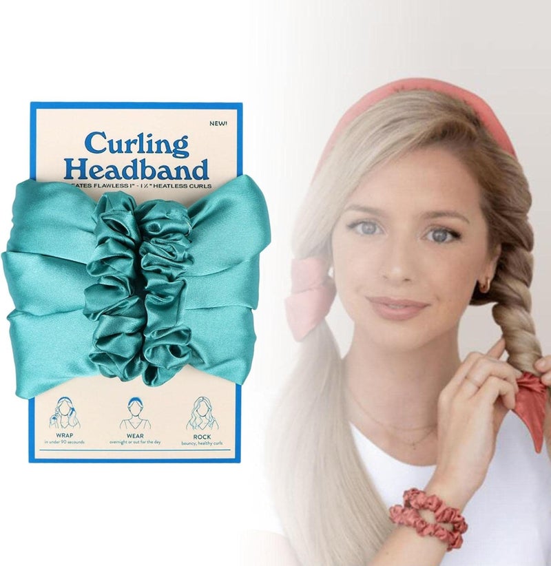 كلاراكو أداة تجعيد شعر مريحة بدون حرارة للنساء والفتيات، مناسبة للنوم، مع ربطة رأس وشريط تجعيد، مثالية للشعر الطويل، لتجعيد الشعر طوال الليل، لون أزرق فاتح. - Image 5