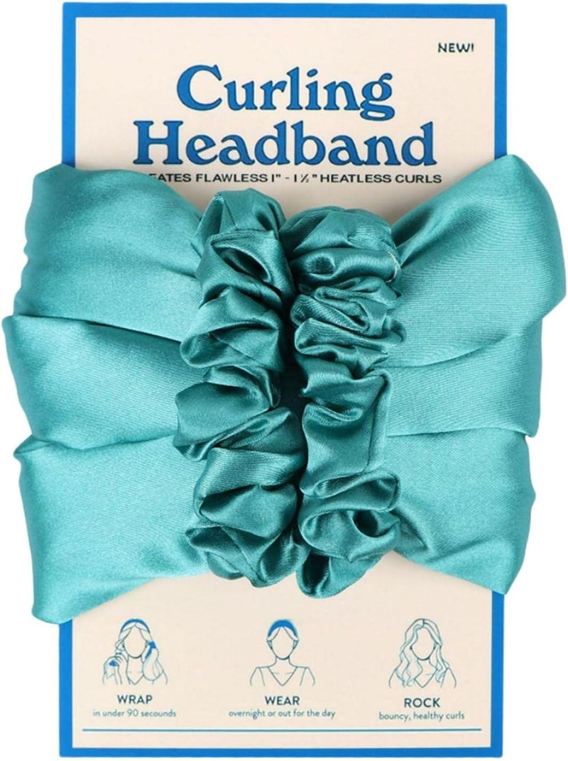 كلاراكو أداة تجعيد شعر مريحة بدون حرارة للنساء والفتيات، مناسبة للنوم، مع ربطة رأس وشريط تجعيد، مثالية للشعر الطويل، لتجعيد الشعر طوال الليل، لون أزرق فاتح. - Image 1