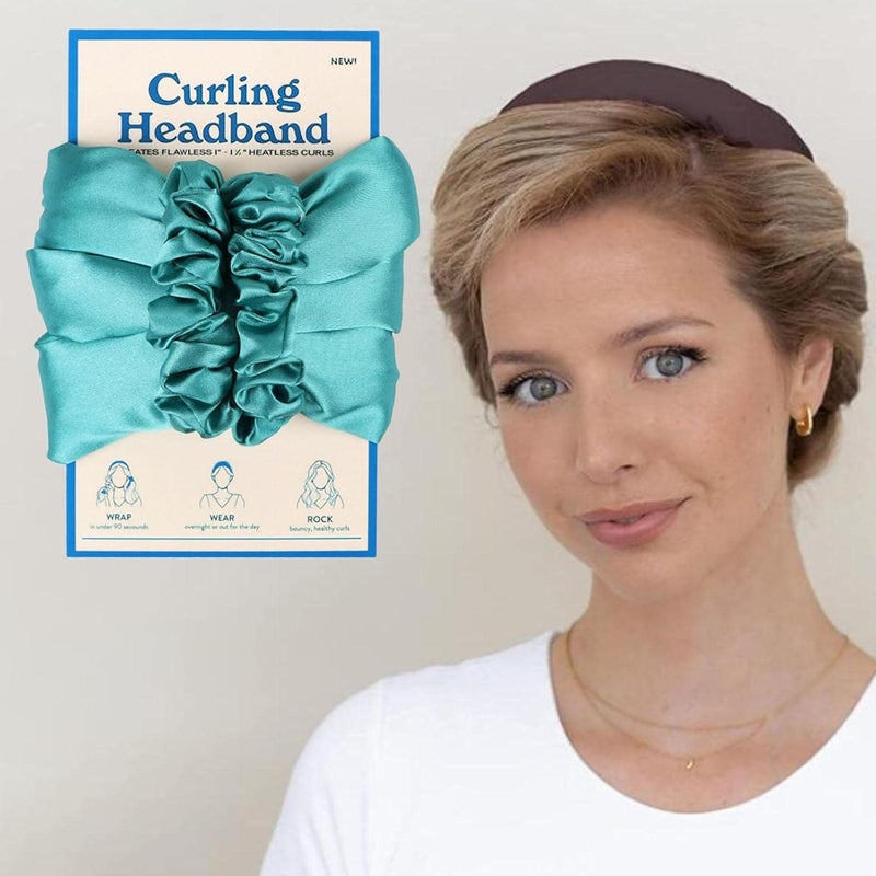 كلاراكو أداة تجعيد شعر مريحة بدون حرارة للنساء والفتيات، مناسبة للنوم، مع ربطة رأس وشريط تجعيد، مثالية للشعر الطويل، لتجعيد الشعر طوال الليل، لون أزرق فاتح. - Image 4