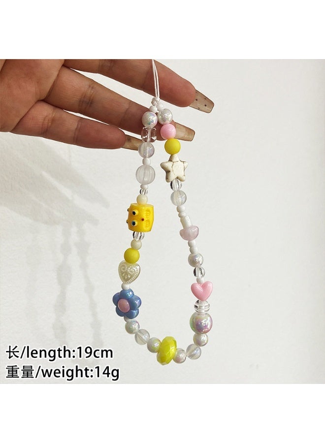 NIBEMINENT Phone Charm/ Chain Strap for Women Girls, Cute Cartoon Cell Phone Case Lanyard Wrist Strap