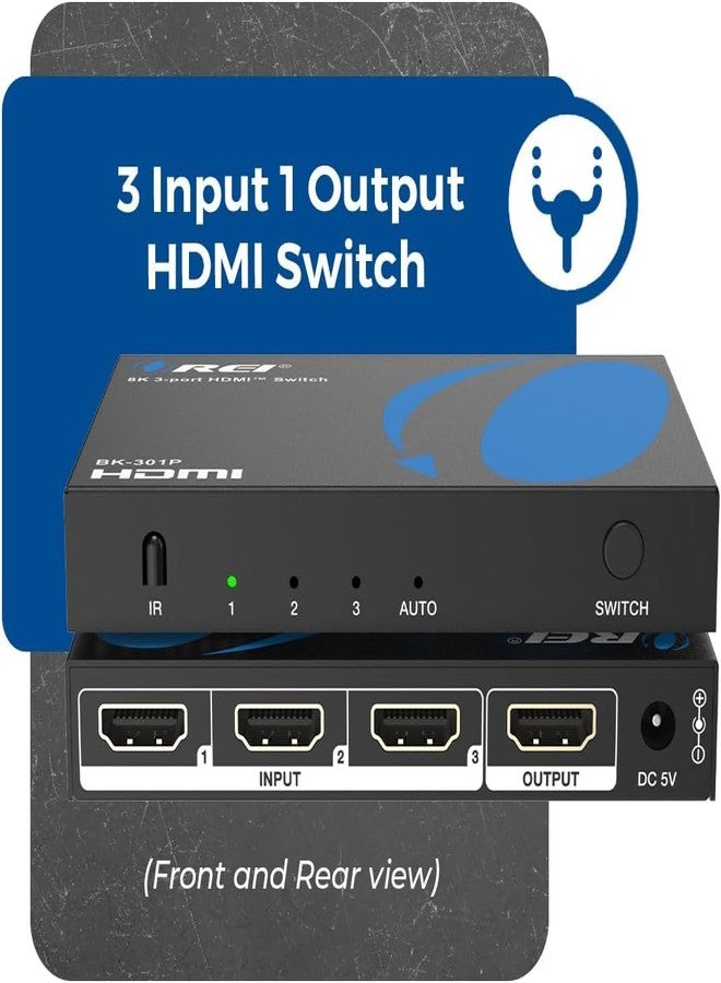 OREI - HDMI Switch with Remote Control - 4K@120Hz 4:4:4 or 8K@60 4:2:0 HDMI Switcher - HDR10+, Dolby Vision, VRR, ALLM - HDMI Switch Perfect for Gaming with PS5/Xbox - Image 2
