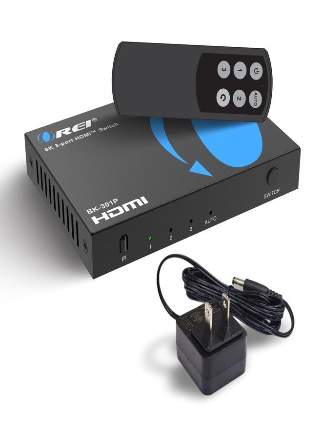 OREI - HDMI Switch with Remote Control - 4K@120Hz 4:4:4 or 8K@60 4:2:0 HDMI Switcher - HDR10+, Dolby Vision, VRR, ALLM - HDMI Switch Perfect for Gaming with PS5/Xbox - Image 1