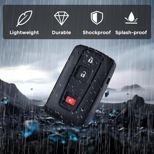 HelloAuto Key Fob Cover Fit for 2004-2009 Toyota Prius, Key Fob Replacement Shell Keyless Entry with Blank Key, Key Fobs Case 3 Button(MOZB31EG, MOZB21TG) - Image 2