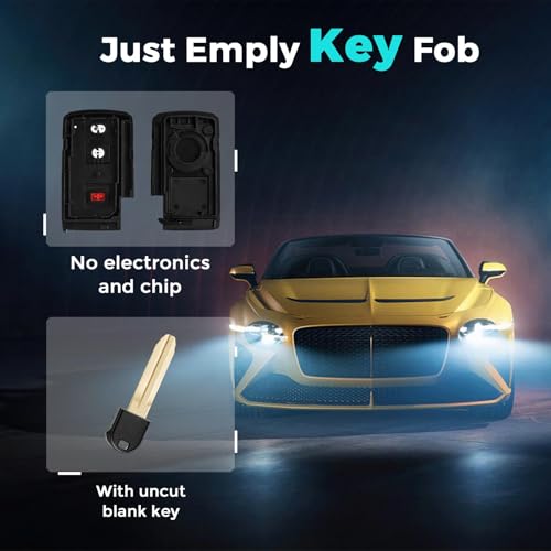 HelloAuto Key Fob Cover Fit for 2004-2009 Toyota Prius, Key Fob Replacement Shell Keyless Entry with Blank Key, Key Fobs Case 3 Button(MOZB31EG, MOZB21TG) - Image 4